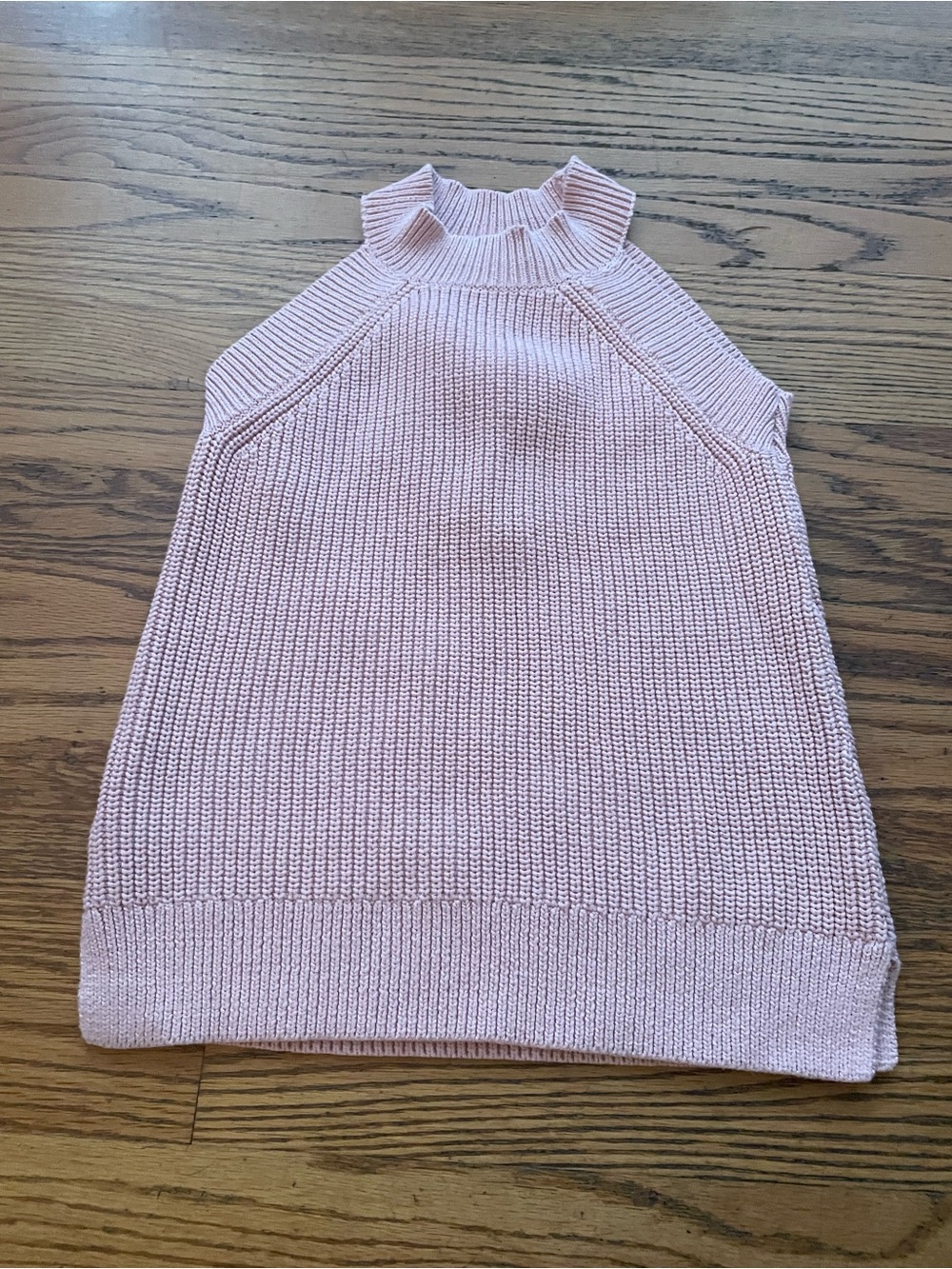LOFT Pink Sleeveless Mock Neck Knit Tank, XS